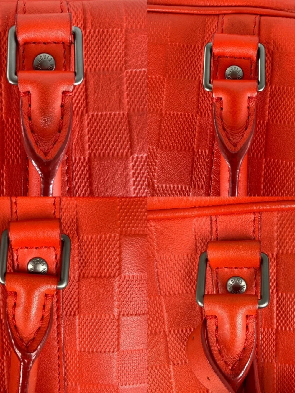 Louis Vuitton Porte Document Voyage Red Damier Infinity Leather Briefcase Bag